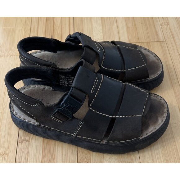 VTG American Eagle Y2K Chunky Sandals Womens 7 Platform Fisherman Brown Leather - Picture 1 of 16